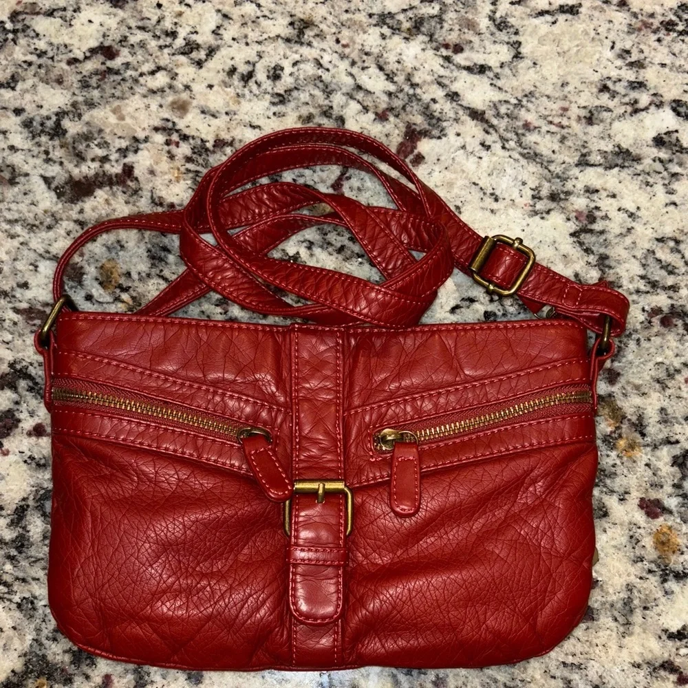 Red Leather Crossbody Bag